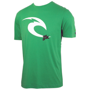 Mens Ripcurl Ocean Side T-Shirt. Bright Green