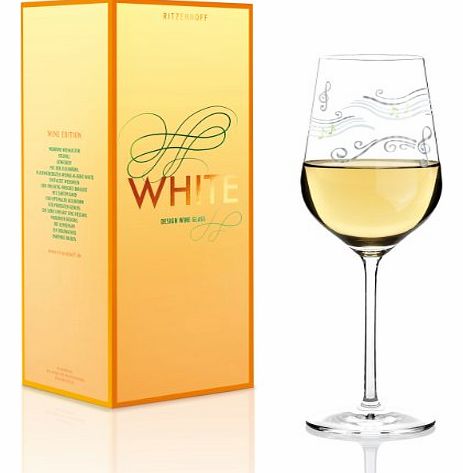 Ritzenhoff Music White Wine Glass Designed by Kurz Kurz 2014, Multi-Colour