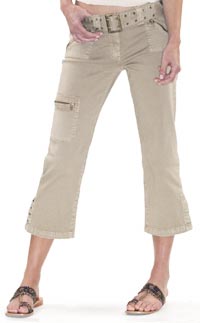 belted cropped trousers (stone)