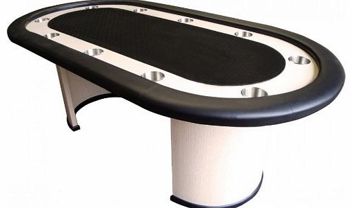 Riverboat Gaming 10 Person Premium Poker Table with Arc Legs and Suited Speed Cloth (Black)