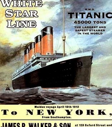 RKO Titanic White Star Line. New York. 1912. The largest and safest steamer in the world. Unsinkable. For house, home, pub, bar or club or shop, cafe. Large Metal/Steel Wall Sign