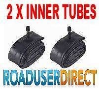 2 x Baby Style Lux Stroller / Pushchair Inner Tubes 12`` / 12 1/2`` - Straight Valve + FREE Upgrade Chrome Valve Caps For A Better Seal