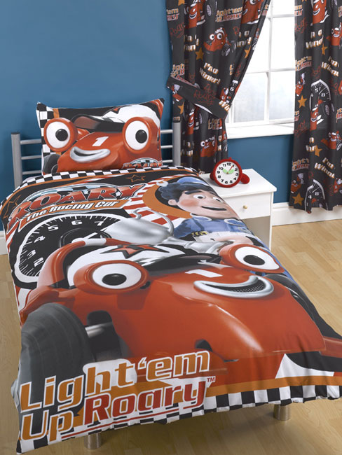 The Racing Car Duvet Cover and Pillowcase `ight em`up Design Bedding - Special OFFER