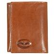 Robe di Firenze Brown Leather Men` Trifold Wallet