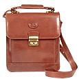 Brown Vegetable Tanned Leather Vertical Briefcase