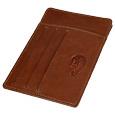 Robe di Firenze Card and ID Brown Leather Holder