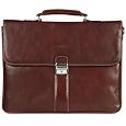 Dark Brown Double Gusset Leather Briefcase