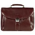 Dark Brown Front Pocket Leather Briefcase