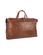 Large Brown Italian Leather Carry All Travel Bag
