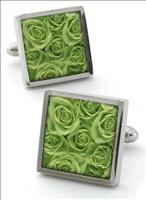 Green Rose Cufflinks by