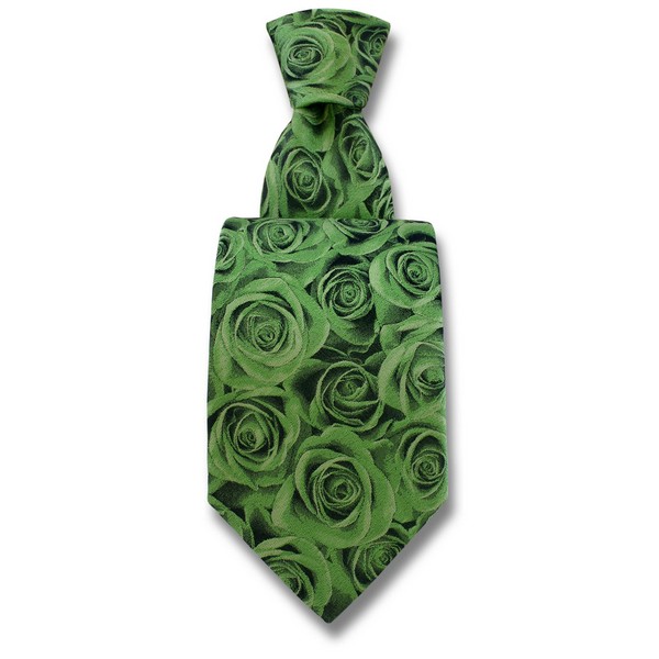 Green Rose Silk Tie by