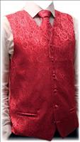 Pink Woven Rose Silk Waistcoat by