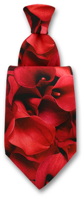 Printed Red Calla Tie by