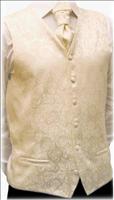 White Woven Rose Silk Waistcoat by
