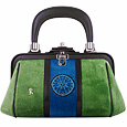 Bagonghi - Emerald & Turquoise Small Velvet Handbag