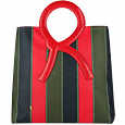 Logoed Handle Multicolor Canvas & Leather Tote Bag