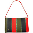 Multicolor Bands Canvas & Leather Baguette bag