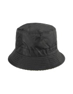 Roberto Cavalli Black and Leopard Pattern Reversible Cloche Hat