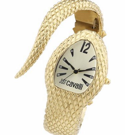 Just Cavalli Ladies Poison Analogue Watch R7253153517 with Quartz Movement, Stainless Steel Bracelet and Gold Dial