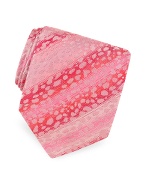 Pink Animal Pattern Woven Silk Tie