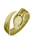 Roberto Cavalli Snake Gold Plated Cuff Bracelet Ladies`Watch