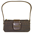 Black and Brown Signature Baguette Handbag