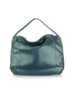 Roccobarocco Burning Up - Blue Eco-Leather Large Hobo Bag