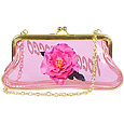 Rose Pink Signature Kiss-Lock Baguette Bag w/ Chain Strap