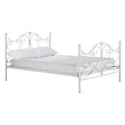 Double Bed, White & mattress