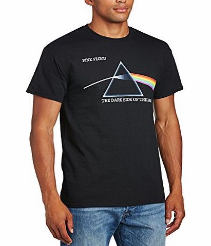 Rock Off Mens Pink Floyd DSOTM Courier Regular Fit Round Collar Short Sleeve T-Shirt, Black, Medium