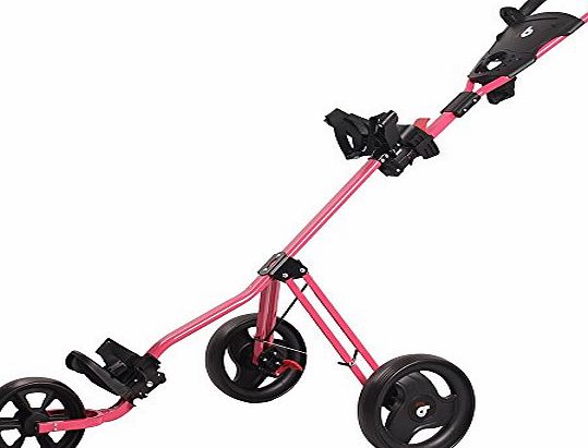 Rocket Bunny 3 Wheel Trolley Golf Cart with Scorecard Holder Folding Golf Trolley (Pink)