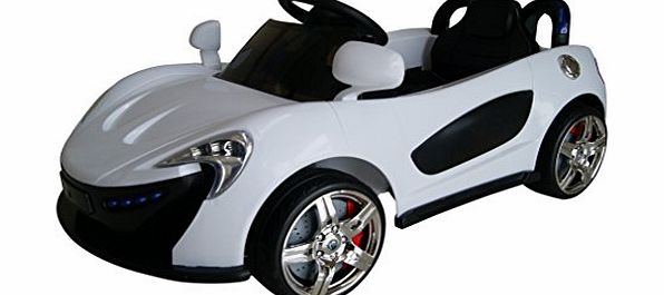 Rocket MC12 - 12v Kids Electric Battery Operated Ride on Car with Parental Remote Control (White)