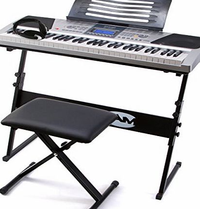 Rockjam  RJ661 61 Key Electronic Interactive Teaching Piano Keyboard with Stand, Stool and Headphones