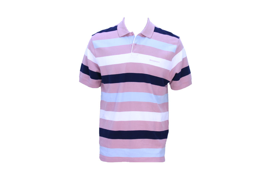 - Hoop Stripe Polo - Pink