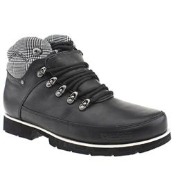 Male Boundary Ii Plaid Leather Upper Casual Boots in Black and White, Brown and Stone