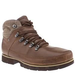 Male Boundary Ii Plaid Leather Upper Casual Boots in Brown and Stone
