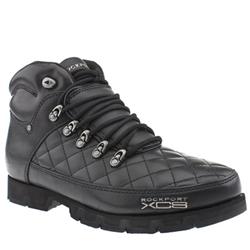 Male Boundary Ii Quilt Leather Upper Casual Boots in Black, White and Gold