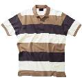 mens block stripe short-sleeved polo shirt