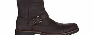 Rockport Se Inside brown leather buckle boots