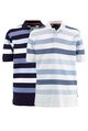 short-sleeve striped pique polo shirt