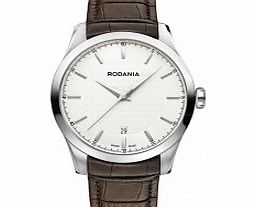 Rodania Swiss Mens Silver and Brown Nolan Watch