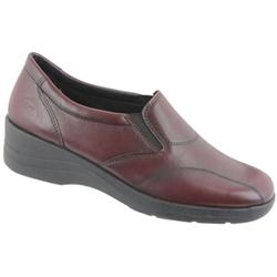Female 9437 Leather Upper Leather Lining Casual Shoes in Black, Claret