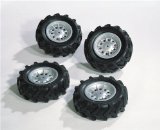 Four Large Wheels with Pneumatic Tyres - 308 x 98