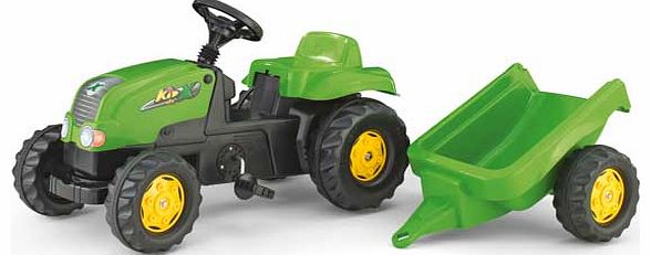 Toys Kid Tractor and Trailer - Green