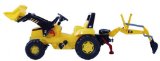 Rolly Toys Rolly Junior CAT Pedal Tractor with Front Loader and Rear Excavator