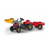 Rolly Kid Tractor with Frontloader andTrailer - Red