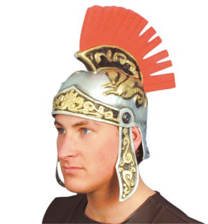 Helmet with plume, rubber