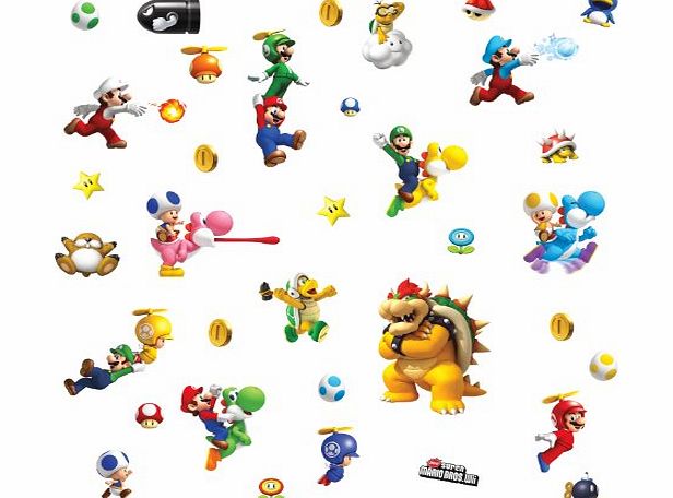 Repositionable Childrens Wall Stickers Nintendo Super Mario Bros Nintendo Wii