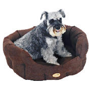 Rosewood 28 Suede Oval Dog Bed Cappuccino