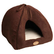 faux suede pyramid cat pet cappuccino
